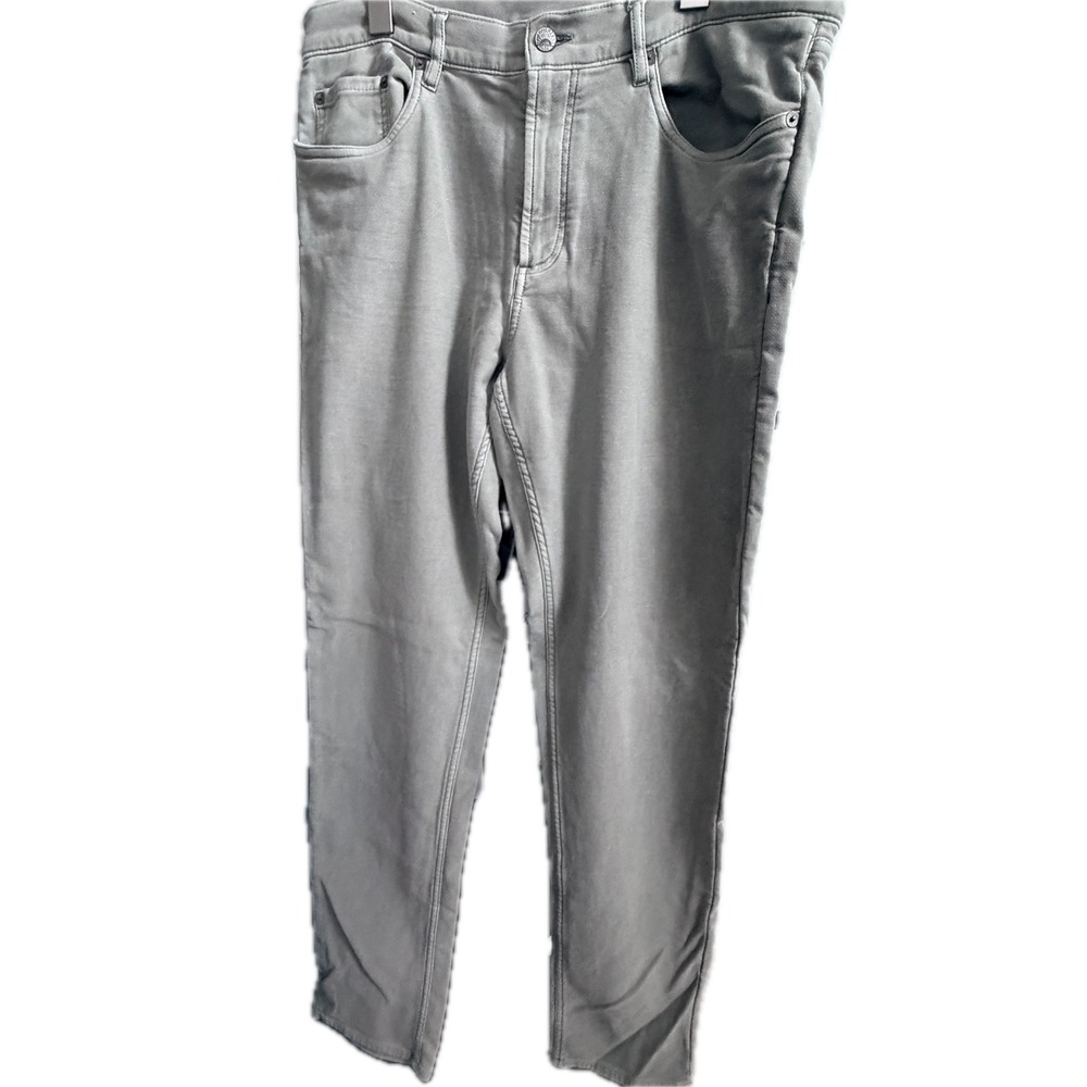 FAHERTY Light Olive Stretch Cotton 5-Pocket Slacks Pants Size 35 - Picture 2 of 7